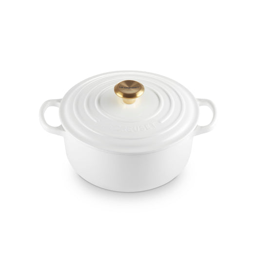 Le Creuset Signature Cast Iron Round Casserole 20cm White