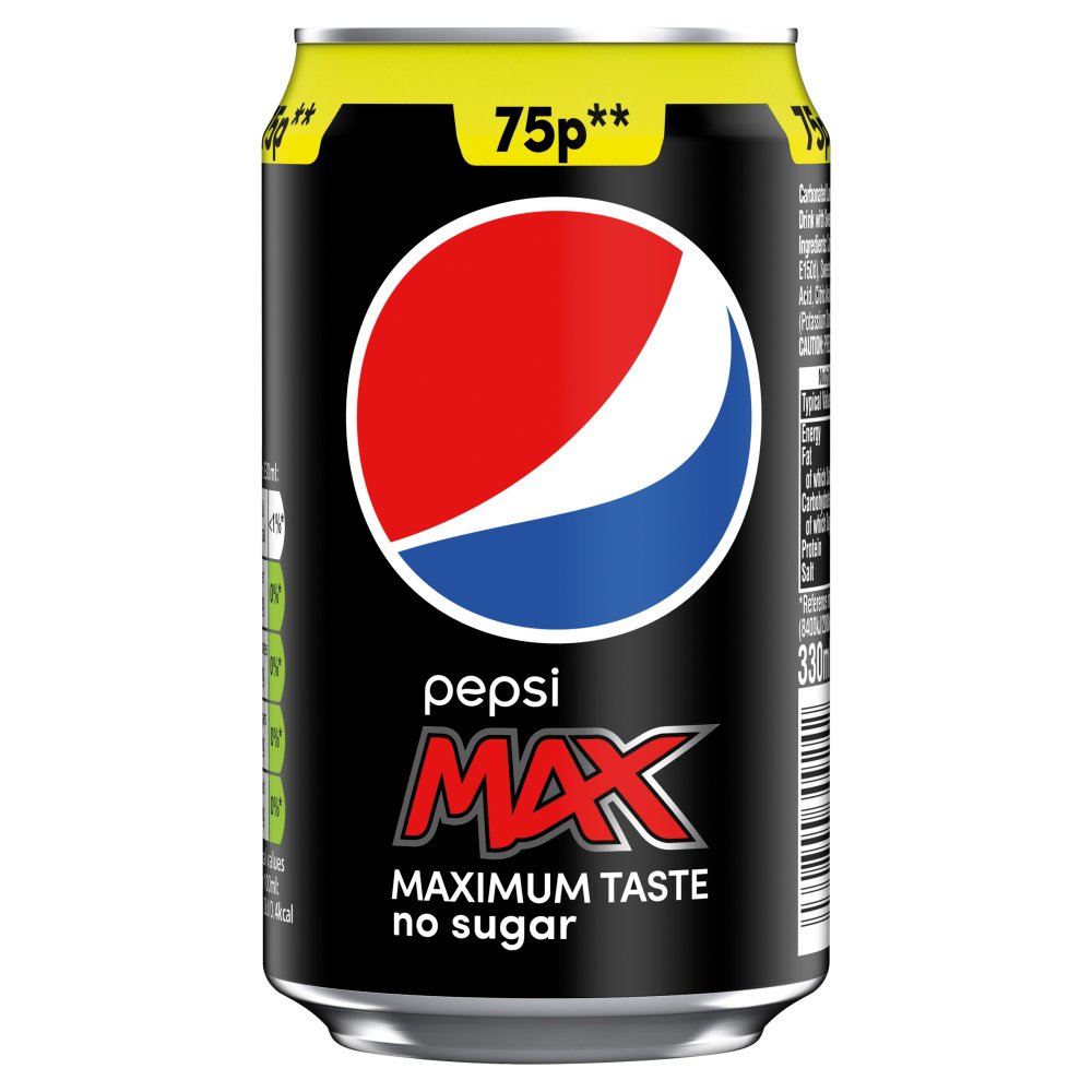 Pepsi Max 330ml [PM 75p ], Case of 24