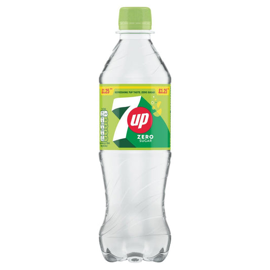 7UP Zero Sugar Free Lemon & Lime Bottle PMP 500ml
