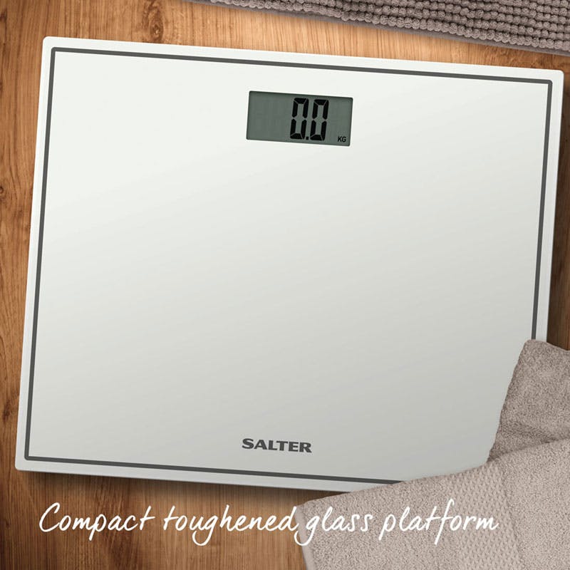 Salter Compact Glass Electronic Scale, White
