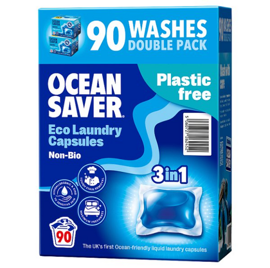 Ocean Saver Non-Bio Eco Laundry Capsules 90 x 14ml (1260ml) - Case of 1